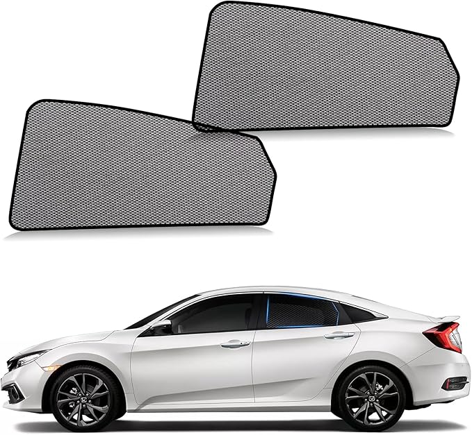ZATOOTO Car Window Shades Civic 2016-2021 for Rear Window 2Pack car Shades for Back Windows Baby & Pet | Blocks 99% UV Rays & Heat | Breathable Mesh for Privacy & Bug Protection | Camping & Travel