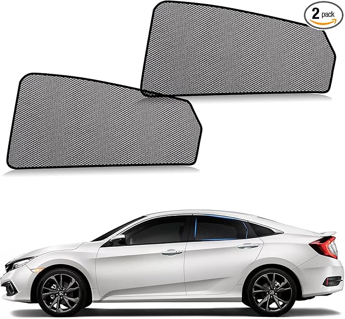 ZATOOTO Car Window Shades Civic 2016-2021 for Rear Window 2Pack car Shades for Back Windows Baby & Pet | Blocks 99% UV Rays & Heat | Breathable Mesh for Privacy & Bug Protection | Camping & Travel