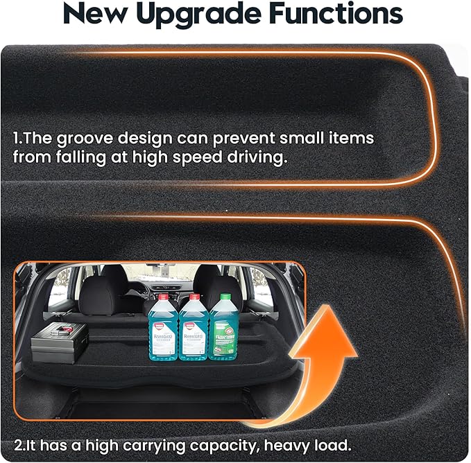 Powerty Cargo Cover for 2017-2023 Nissan Rogue Sport Accessories(Not for Nissan Rogue) Trunk Cover Trunk Shielding Shade Cargo Luggage Cover Black (Can Withstand The Load)