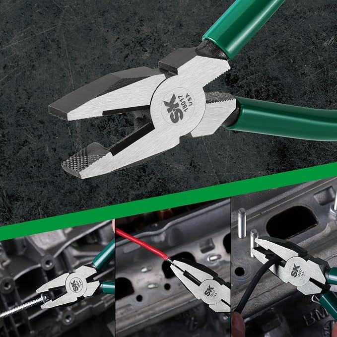 SK Tools USA Linesman Side Cutting Pliers, 7" Long | 18017