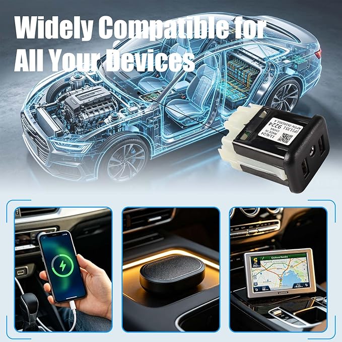 USB Port Interface AUX Jack 13519224 13509942 13510854 23496501 Dual USB Port Interface Compatible with Cadillac Chevrolet GMC Chevy Buick 2016 2017 2018