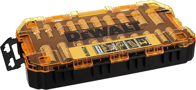 DEWALT Accessory Socket Set, 15-Piece (DWMT73807) & Deep Socket Set, 20-Piece, 3/8" Drive Metric/SAE (DWMT73812)