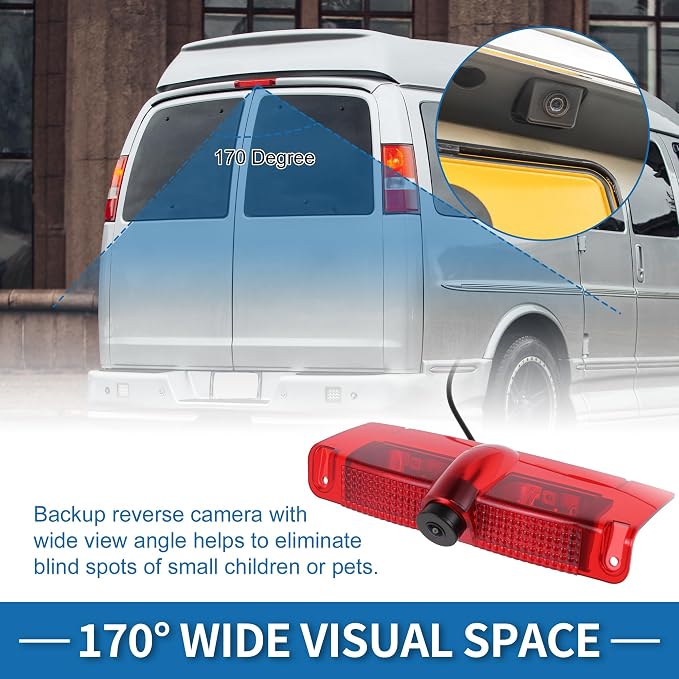 Brake Light Rear View Backup Camera for Chevrolet Express for GMC Savana 1500 2500 3500 2003-2019 Park Assist Reverse Camera Replacement