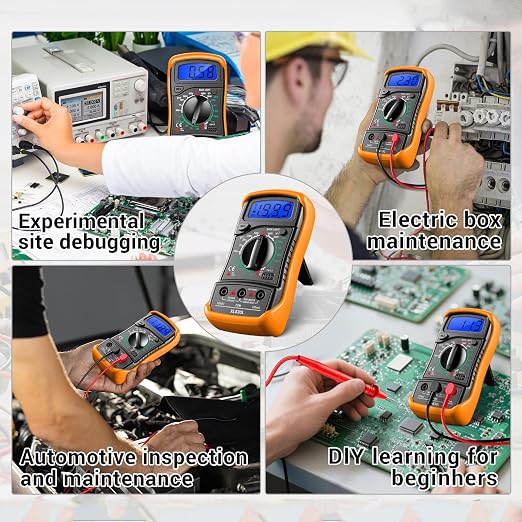 Multimeter with Clamp Meter,4000 Counts Amp Voltmeter & 2000 Counts Multi Tester,AC DC Voltage,Current,Resistance,Capacitance,NCV,Diode, Backlight LCD for Household Outlet Automotive Battery Test