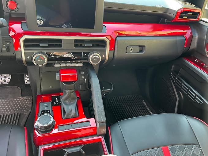 Dashboard Cover for Toyota 4Runner 2025 2026 Interior Accessories 8inch&14inch Display Center Consoles ABS Frame Trim (Dark Red, Dashboard Cover for 4Runner)