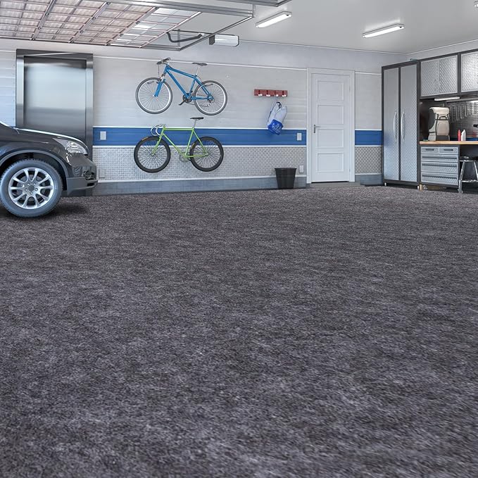 Garage Mats Oversize Garage Floor Paking Mat for Under Car, 7.4 x 8.4 Ft Non-Slip Gray Garage Flooring Carpets, Absorbent Oil Garage Parking Mat, Waterproof Mats