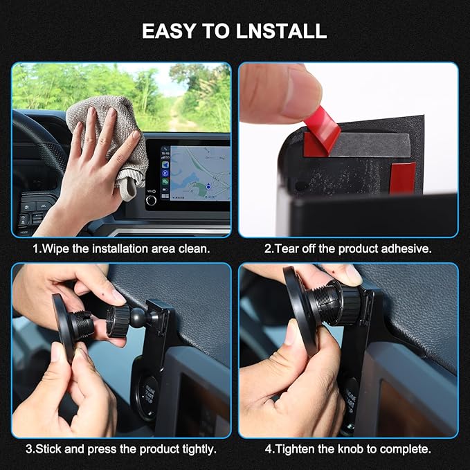 TOYCIDFG Magnetic Phone Holder Rotatable Compatible with Toyota Tacoma 2024 2025 2026, Dashboard Start Button Attached Car Phone Mounted Accessories (8-inch Screen)