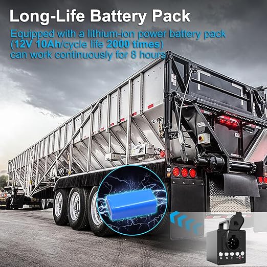Portable Trailer Light Tester Box with 12V 10Ah Battery, Wireless Remote Control Operation, Fit for 7-Way Round & 3/4/5 Flat Pin Type (Portable Trailer Light Tester Box, 1)