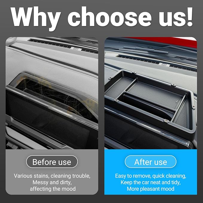 Dashboard Storage Organizer with Phone Mount Compatible with 22-26 Chevy Silverado GMC Sierra 1500 24-26 2500HD 3500HD Dash Storage Tray Replacement for 2022-2026 Chevy Silverado Accessories