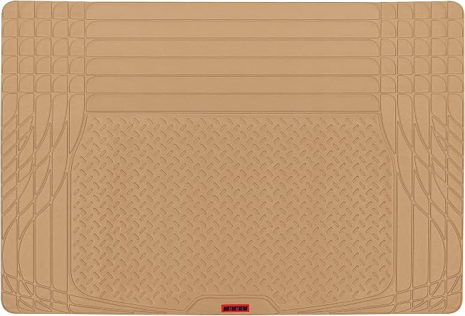 Motor Trend FlexTough Contour Heavy Duty Rubber Car Floor Mats with Cargo Liner - All Weather Full Set Front & Rear fits Most Cars Truck SUV, Automotive Floor Mats