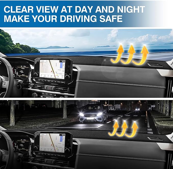 KUST Black Dash Cover for 2022-2025 2026 Nissan Pathfinder (NOT fit for Pathfinder Platinum 22-26) (Without HUD) Dashboard Cover Non-Slip Interior Accessories for Pathfinder Custom Fit Dash Mat