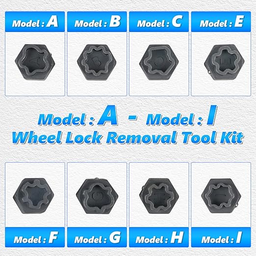 BELEY Spline Wheel Lock Lug Nuts Key Socket Automotive Wheel Anti-Theft Screws Remover Socket Keys Remover Kit (22pcs for Audi)