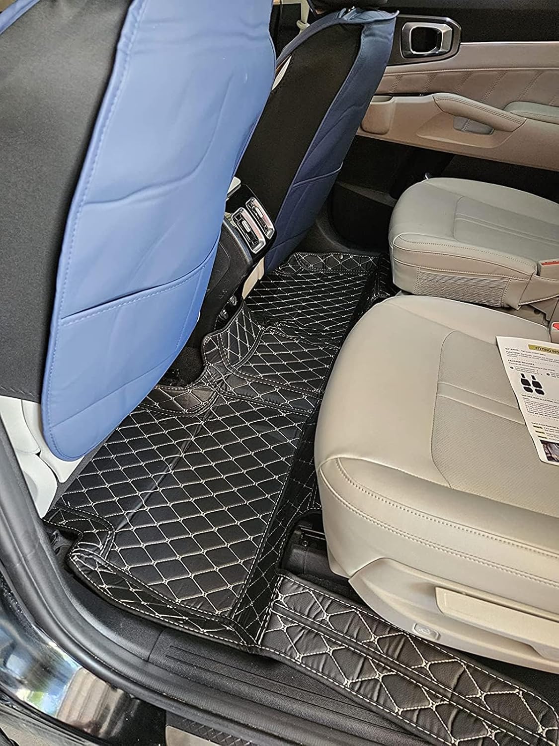 Custom Car Floor Mat Compatible with BMW Mercedes-Benz Toyota Cadillac Lexus Honda Infiniti Nissan Hyundai Kia Audi All Models Cars Sedans SUVs Automotive Mats (Edge Yellow Middle Brown)