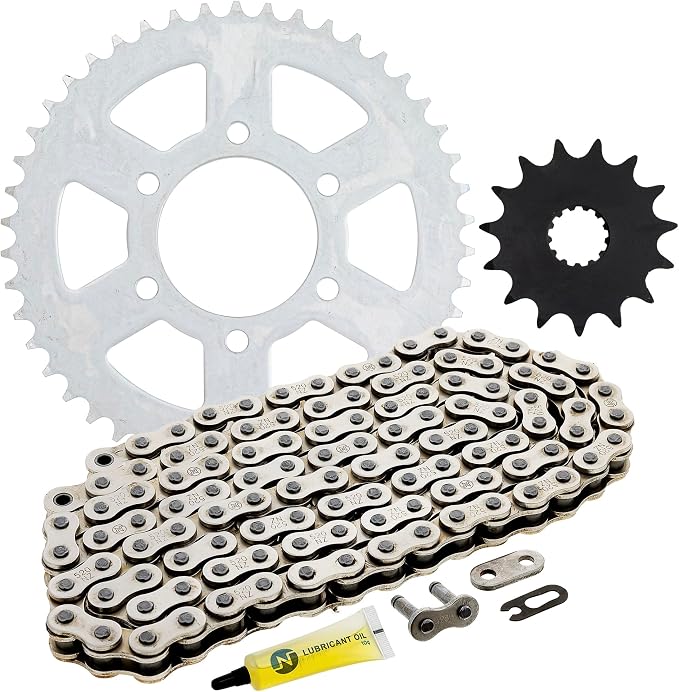 NICHE Drive Sprocket Chain Combo for Kawasaki Ninja 650 Versys Front 15 Rear 46 Tooth 520 Standard 114 Links