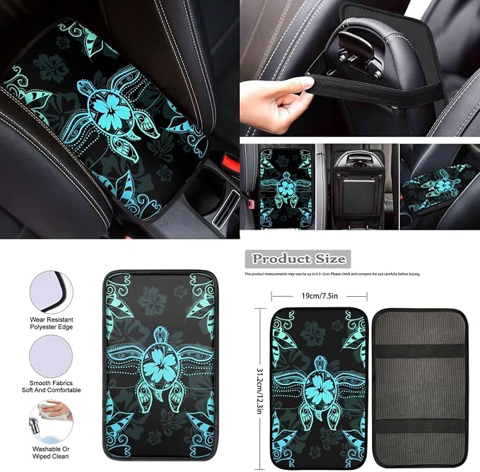 Blue Turtle 12 Pack Car Seat Covers Full Set Steering Wheel Cover Car Center Console Cover Protector Cars Seat Belt Covers Hand Brake Cover Universal Fit for Cars SUV