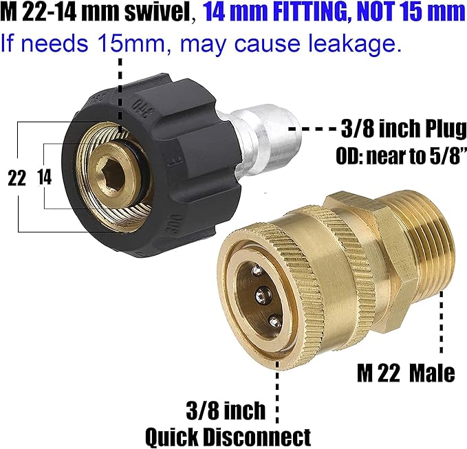 M MINGLE Ultimate Pressure Washer Adapter Set, Foam Cannon for Pressure Washer with Dual-Connector Tool