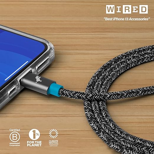 Nimble USB C to Lightning Cable 2M/6.6FT [Apple MFi Certified] iPhone Cable Type C iPhone Charger Fast Charging Compatible with iPhone 14 13 12 11 Pro Max X XR 8 7 6Plus SE iPad Airpod