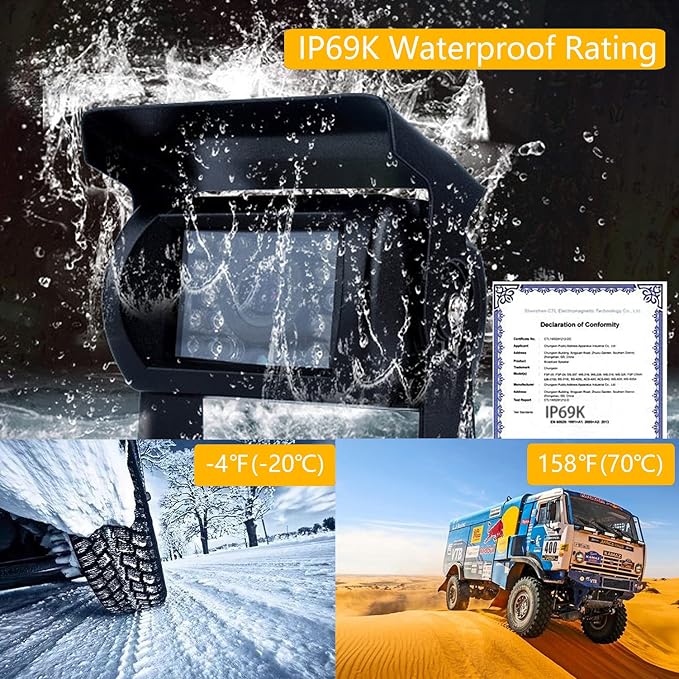 Wireless Backup camere System for Truck, VECLESUS VWS 1080P 7-Inch Mirror Monitor Backup Camera System, HD IR Night Vision, Waterproof Rearview Camera,4 Video Inputs, for Trucks,RVs,Vans,SUVs and Cars