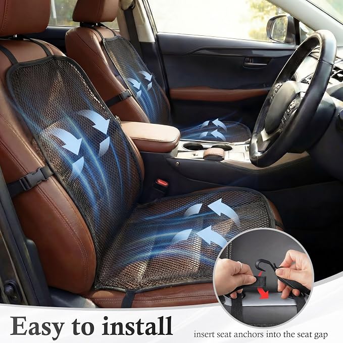 1 Pack 3D Air Mesh Car Seat Cushion - 41" x 15" Black Breathable Double Cool Chair Seat Pad for Truck, SUV, Van, Car - Universal Fit