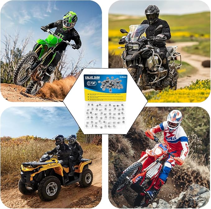 9.48mm Valve Shim Kit Replacement for Suzuki LT-Z400 QuadSport Z 2003-2012,LT-R450 QuadRacer,for Honda CRF450R CRF250R,for Yamaha YZ250F YZ450F YFZ450R WR250F Arctic Cat DVX 400 ATV (52pcs)