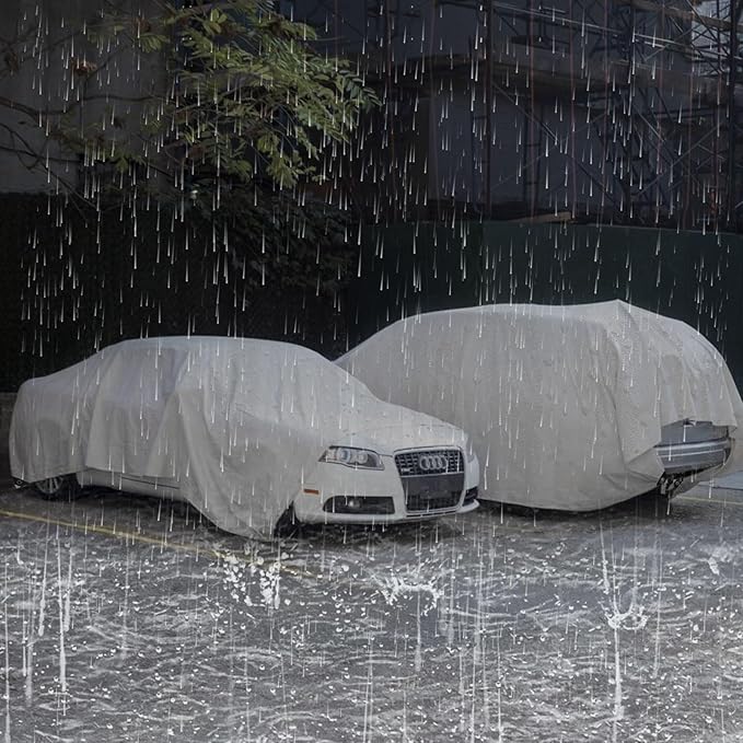 ele ELEOPTION 6.6x10 Tarp Waterproof Emergency Rain Snow Outdoor Cover Reinforced Edges Large tarp for Camping Patio Pool,Boat, Roof, UV Resistant Use White