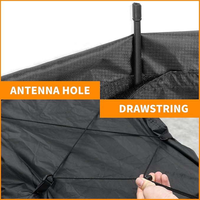 COVERVIN Motorcycle Cover with Side+Top Box Heavy Duty 420D Waterproof for Harley Davidson Ultra Ltd, Road Glide Ltd, Honda Gold Wing, Road Master, Indian, Indoor & Outdoor Storage Black