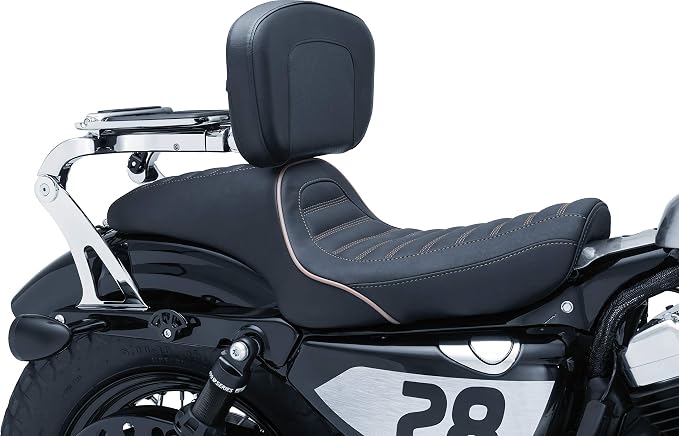 Kuryakyn 7097 Multi-Purpose Driver/Passenger Seat Backrest Component: Fixed Mounts for 2014-19 Harley-Davidson Sportster Motorcycles, 1 Pair, Chrome