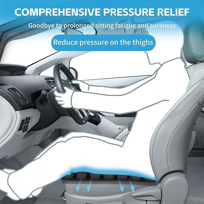 Sondour Travel Seat Cushion, Airplane Cushion Long Flight, Airplane Gadgets Inflatable Seat Cushions, Portable Airline Cushion With Air Pump, Wheelchair Cushions; Pressure Relief Seat Cushion-2 Black