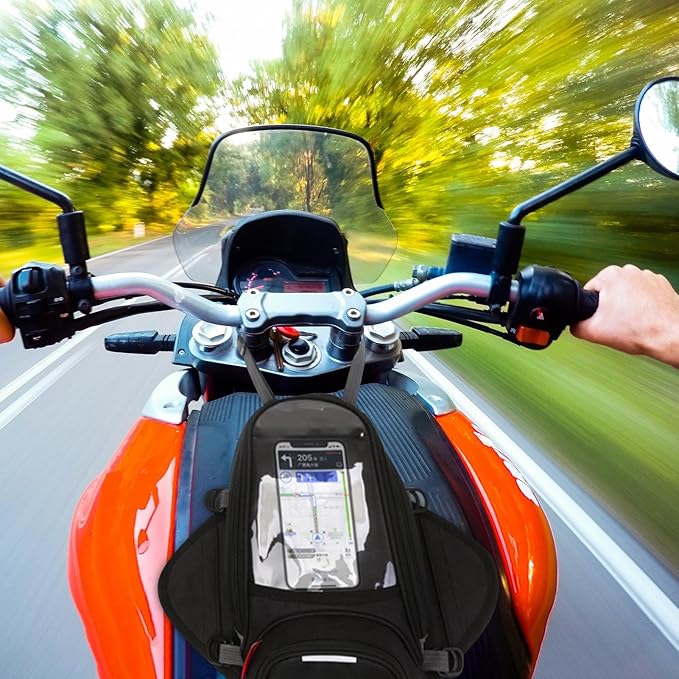 Magnetic Tank Bag - Waterproof Tank Organizer, Multi-Pocket Motorcycle Pouch | Compact Travel Companion Providing Weatherproof Protection for Long Road Trips, Storage Pack with Riding Use