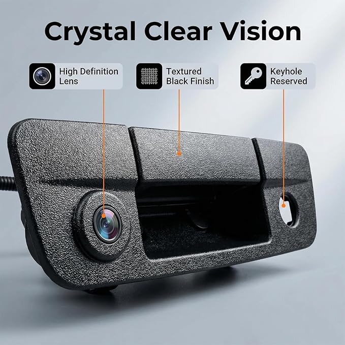 Enhanced Rearview Backup Camera with Tailgate Handle for Dodge Ram Pickup Trucks (2009-2017 Models) | Night Vision · Waterproof Design | Compatible with Ram 1500/2500/3500 Models