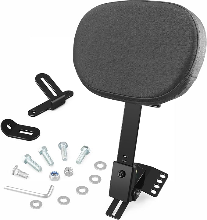 Adjustable Plug-in Driver Rider Backrest Custom Kit for Harley Electra Glides 1997-2026 Made Fit for Touring Models Road King Street Glide (Gloss Black)