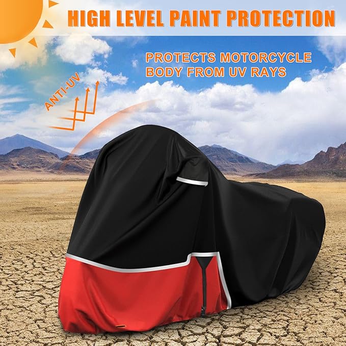 Waterproof Motorcycle Cover Replace for Honda Goldwing Without Trunk Models, 420D Oxford Cloth Automatic DCT, GL1800, Valkyrie Tourer Motorcycle Cover for Snow Rain Dust Protection