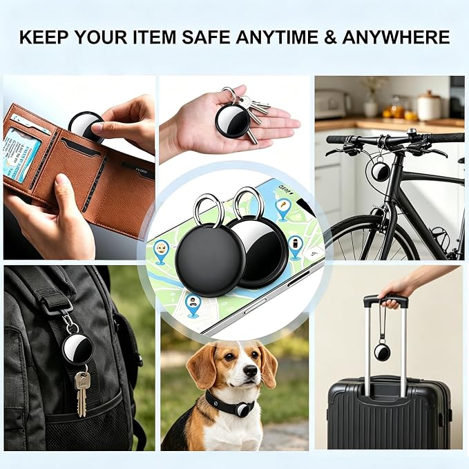 GPS Tracker for Vehicles No Subscription, Hidden Tracker Device for Vehicles, Mini Car Tracker Tag Work with Find My (iOS Only), Tracking Device for Kids, Key, Pet (4)