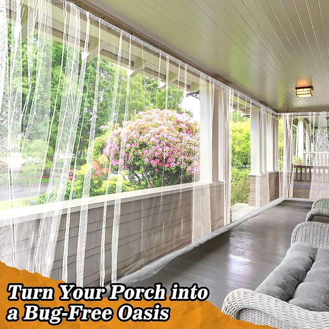 65x10ft Extra Large Mosquito Net, Mesh Netting for Garden Skin and Plants Protection, Patio Bird Bug Screen, White