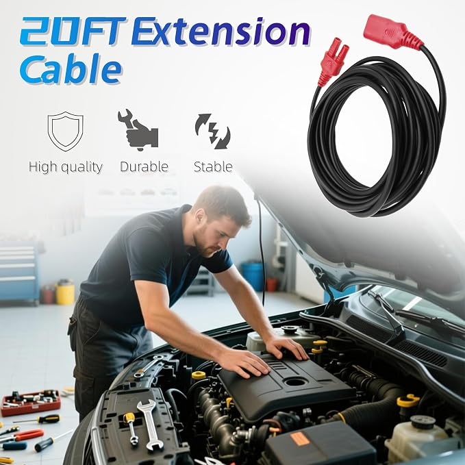 Muyesm 20FT Extension Cable Power Circuit Probe Kit Compatible with Power Probe 3/3S/3Ez Power Circuit Probe Tool Accessories PPTK0027 and PPTK0025 (20FT with Alligator Clip)