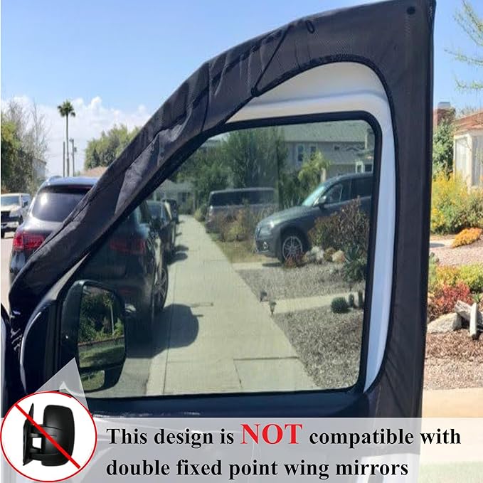 Magnetic Van Window Bug Screens, 2pcs Universal Caravan Front Door Bug Screen Breathable Truck Side Window Breathable Mesh Net for Sprinter Transit Metris Promaster and Other Vans (Universal)