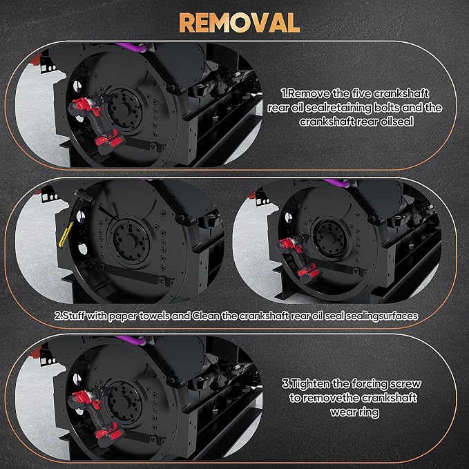 7835 Rear Main Oil Seal Remover/Installer Kit, Rear Main Oil Seal Kit - Compatible with 1998-2003 Ford 7.3L Diesel Engines in Ford 3/4 and 1 Ton Trucks