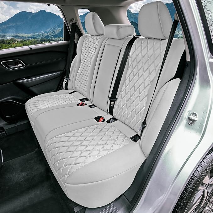 FH Group Custom-Fit Car Seat Covers Specifically Made for 2021-2026 Nissan Rogue, Full Set Solid Beige Ultraflex Neoprene Waterproof Automotive Seat Cover