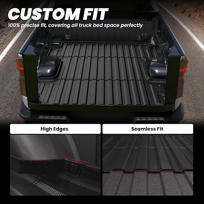 LASFIT Truck Bed Mat 2019-2026 for Chevrolet Chevy Silverado 1500 | GMC Sierra 1500 (Only Fit 8.2FT Bed), Bed Liner for Chevy Silverado GMC Sierra 1500, Not Fit Optional CarbonPro Bed