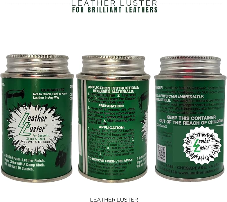 Skin Revolution Leather Luster Patent Leather Polish, Cleaner and Conditioner | Made in the USA, 4oz
