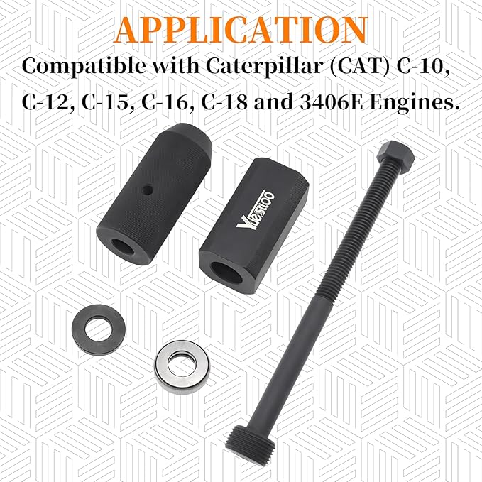 9U-6891 Injector Sleeve Cup Remover & Installer Tool Kit, Compatible with CAT Caterpillar C10 C12 C15 C16 C-18 3406E Engines, 6 PCS Fuel Injector Sleeve Removal Installation Tools