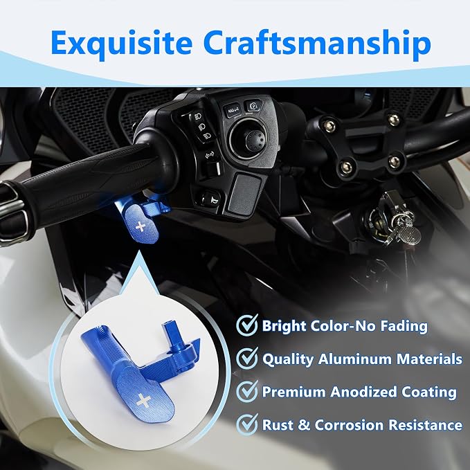Aluminum F3 Paddle Shifter Thumb Throttle Control Thumb-Tap Shift Controller for Can Am Spyder F3/F3-S/F3-T/F3-L 2015-2023 and RT/RT-L 2011-2023 Models Accessories(Blue Style)