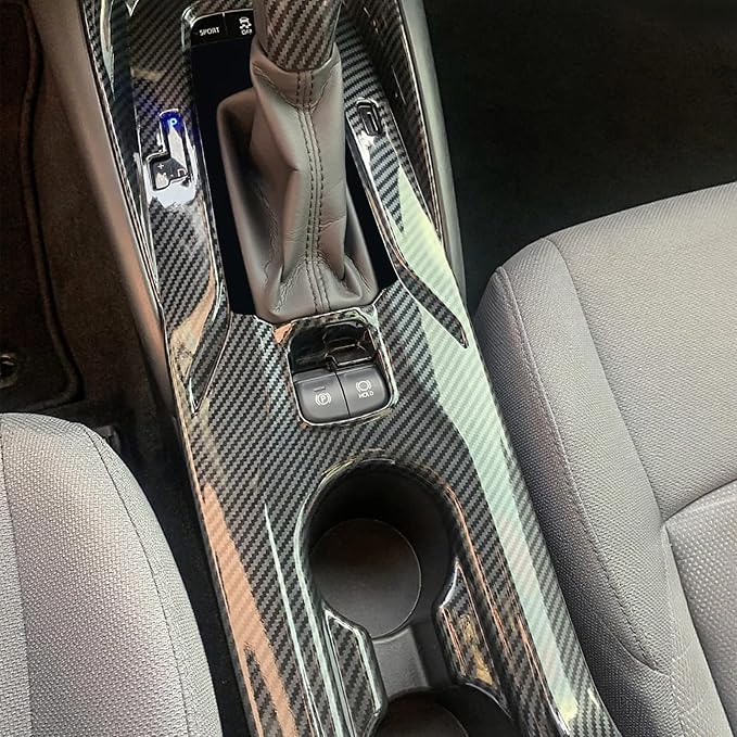 Carbon Fiber Center Console Gear Shift Panel Cover Compatible with Toyota Corolla 2020–2022 & Corolla Hatchback 2019–2022