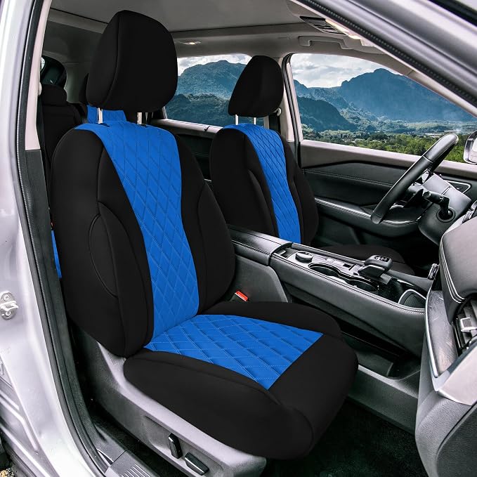 FH Group Custom-Fit Car Seat Covers Specifically Made for 2021-2026 Nissan Rogue, Front Set Blue Ultraflex Neoprene Waterproof Automotive Seat Cover