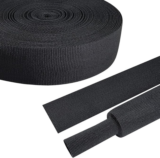 2:1 Ratio Flat Heat Shrinkable Braided Sleeving,Electrical Insulating Tubing,Durable Automotive Fabric Harness Shrinking Sheath (1-3/8"-20ft)
