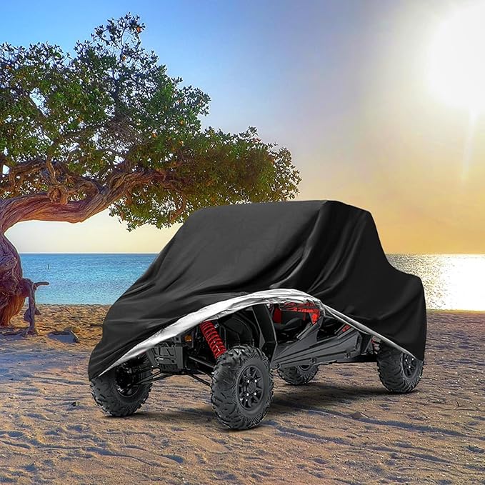 NEVERLAND UTV Covers Heavy Duty, 300D UTV Cover 2-3 Seater All-Weather Protection, Side by Side Cover Waterproof Outdoor Storage Windproof Compatible with Honda Pioneer Polaris Ranger 114"x 65"x 73"