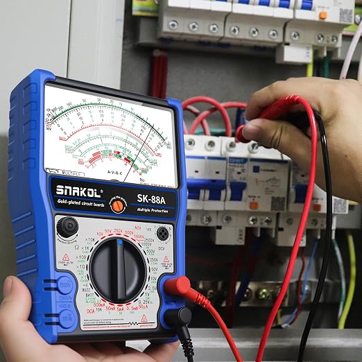 Analog Multimeter Tester, Analog Voltmeter Multimeter, Fieldpiece Volt Meters and Multimeters for AC/DC Volt 2500V, DC Current 10A, RX 10K, Battery Tester, Diode/LED Testing,24 Range