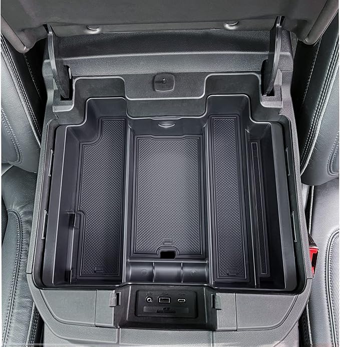 TOPINSTALL Full Size Tray and Stake Pocket Covers Compatible with 2019-2022 Silverado 1500/Sierra 1500 and 2020-2023 Silverado/Sierra 2500HD 3500HD, Tray (Bucket Seats Only)