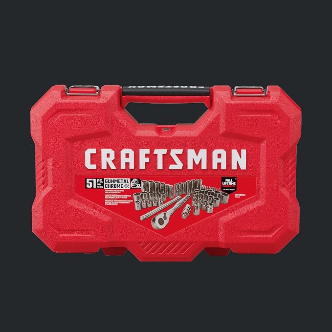 CRAFTSMAN 51-Piece Socket Set with Storage Case, SAE/Metric Mechanics Tool Set (CMMT82334L)