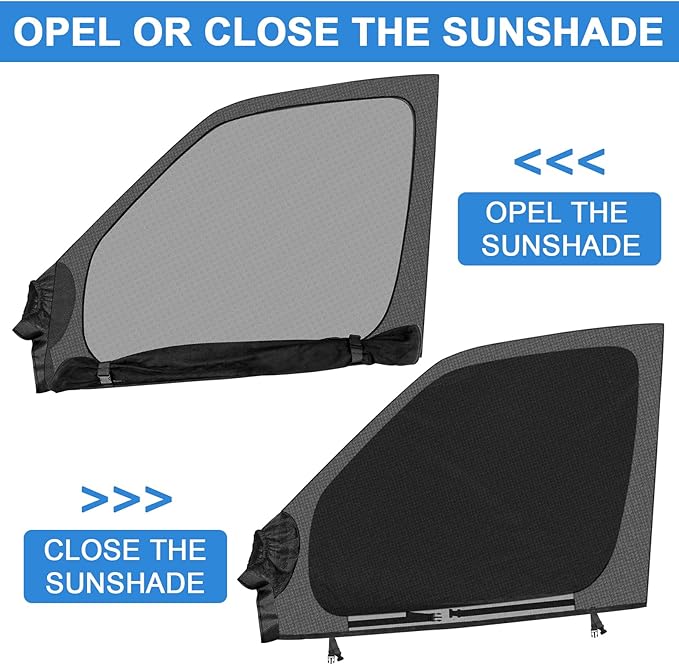 Magnetic Van Window Screens, 47 x 33 inches Double Layer Front Door Bug Screens (Pair), Universal Size for Transit Van, Promaster, Sprinter and Other Vans & Cars, Keeps Bugs Out Magnetic Bug Mesh